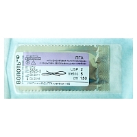 ПГА плетеная USP(0) 75 см режущая игла 35 мм 1/2 окр. 25 шт ПГА-полигликолид хирургический купить в Продез Сочи