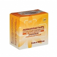 Лейкопластырь Leiko на тканевой основе телесного цвета 3 х 500 см 18 шт Пластырь медицинский купить в Продез Сочи