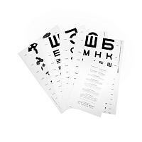 Таблицы для определения остроты зрения 5 шт (таблица Сивцева, Орловой (детская), кольца, Ш-образные оптотипы, для определения остроты зрения вблизи) Таблицы медицинские купить в Продез Сочи