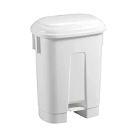 Ведро пластиковое для мусора ACG-1 60 л белое с белой крышкой, держателем под мешок и педалью