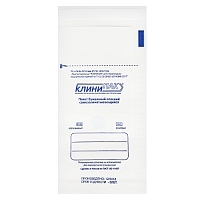Пакет для медицинской воздушной и паровой стерилизации из влагопрочной бумаги Клинипак 115х200 мм белый 100 шт