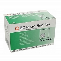 Игла для шприц-ручек 0,23x4,0 мм (32G) BD Micro-Fine Plus 100 шт Иглы инъекционные медицинские купить в Продез Сочи