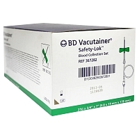 Система вакуумная для взятия крови Vacutainer 21G 3/4 катетер 18 см луер адаптер 50 шт Пробирки вакуумные для лаборатории купить в Продез Сочи