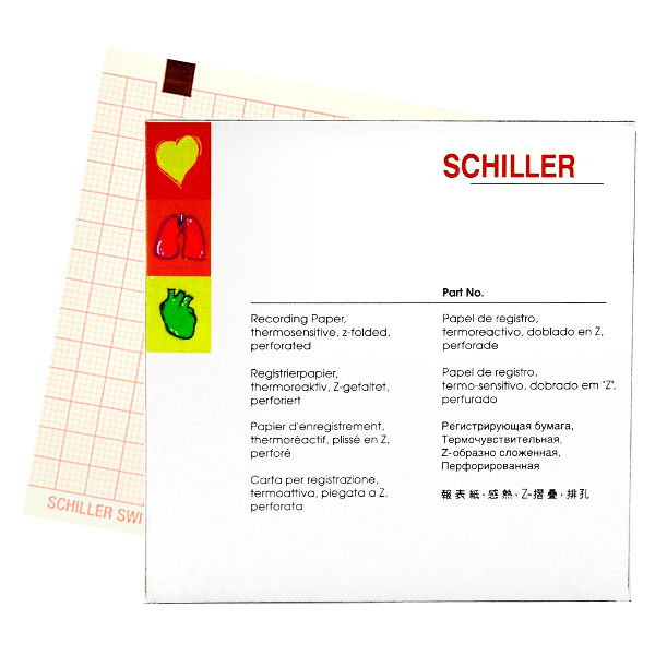 Бумага для ЭКГ Schiller  AT-2, AT-2 plus, CS-200 (210 мм ширина)/240 листов (Швейцария) Бумага для ЭКГ исследования купить в Продез Сочи