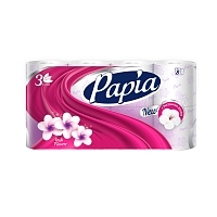Туалетная бумага PAPIA WHITE 3 слоя 16,8 м 140 л 8 шт Туалетная бумага купить в Продез Сочи