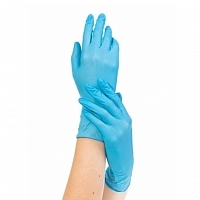 Перчатки смотровые нитриловые нестерильные неопудренные текстурированные голубые особопрочные M 25 пар Перчатки купить в Продез Сочи