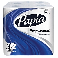 Туалетная бумага Papia Professional 3 слоя  белая 8 шт/упак
