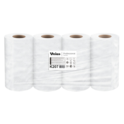 Полотенца бумажные в рулонах Veiro Professional Comfort, белые, 2 слойные (24 шт/уп) Полотенца бумажные купить в Продез Сочи