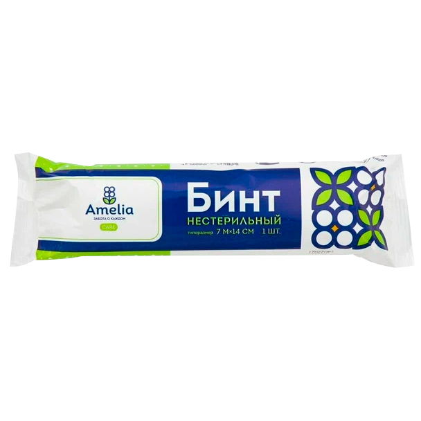 Бинт марлевый медицинский нестерильный 7 м х 14 см в инд.упаковке Амелия Бинты медицинские нестерильные купить в Продез Сочи