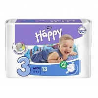 Подгузники гигиенические для детей Bella baby Happy Midi, вес 5-9 кг 13 шт