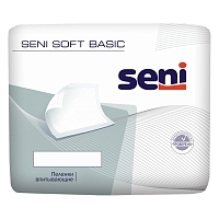 Пеленки впитывающие одноразовые Seni Soft Basic 60х60 см 10 шт Пеленки купить в Продез Сочи