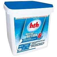 Двухслойная таблетка 6 в 1 HTH Maxitab Action 6 таблетка 250 г 5 кг Средства для дезинфекции бассейнов купить в Продез Сочи