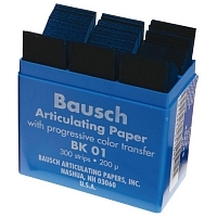 Бумага артикуляционная Bausch ВК-01 синяя 200 мкм 300 листов Бумага артикуляционная стоматологическая купить в Продез Сочи