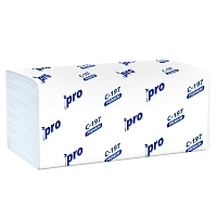 Полотенце бумажное белое PRO Tissue V-сложение 2 слоя 22х21 см 200 листов 20 шт Полотенца бумажные купить в Продез Сочи