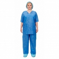 Комплект одежды хирурга стерильный Комфорт рубашка+брюки плотность 42 размер 52-54 Одежда медицинская для хирурга купить в Продез Сочи