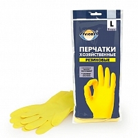 Перчатки латексные Aviora с хлопковым напылением желтые размер 9 (L) 402-568 Перчатки хозяйственные купить в Продез Сочи