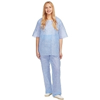 Комплект одежды хирургический (куртка+брюки) р.52-54 пл.42 стерильный голубой