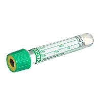 Пробирка вакуумная Vacuette 4 мл 13х75 мм с Li-гепарином и гелем для получения плазмы зеленая крышка 50 шт Пробирки вакуумные для лаборатории купить в Продез Сочи