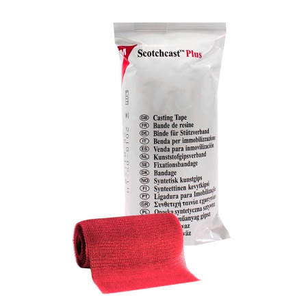 Бинт Scotchcast иммобилизирующий жесткий 5,0 см х 3,6 м красный 10 шт Бинты медицинские иммобилизирующие купить в Продез Сочи