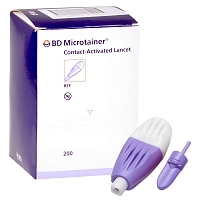 Ланцет контактно-активируемый для прокалывания пальца BD Microtainer Contact-Activated Lancet игла 30G 1,5 мм сиреневый 200 шт