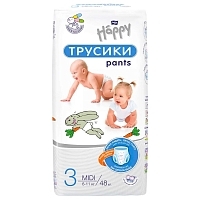 Трусики для детей 6-11 кг bella baby Happy Midi 48 шт Подгузники для детей купить в Продез Сочи