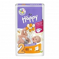 Подгузники гигиенические детские Bella baby Happy Mini 3-6 кг 38 шт