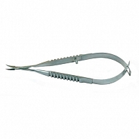 Ножницы офтальмологические изогнутые остроконечные по Ваннас 8,5 мм плоская ручка