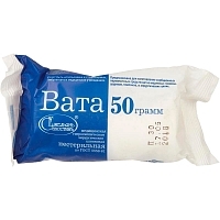 Вата нестерильная хирургическая гигроскопическая 50 г Емельянъ Савостинъ Вата медицинская купить в Продез Сочи