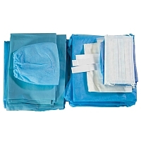 Комплект одежды хирургической одноразовый стерильный Здравмедтех-К (халат, бахилы, шапочка, маска, перчатки)