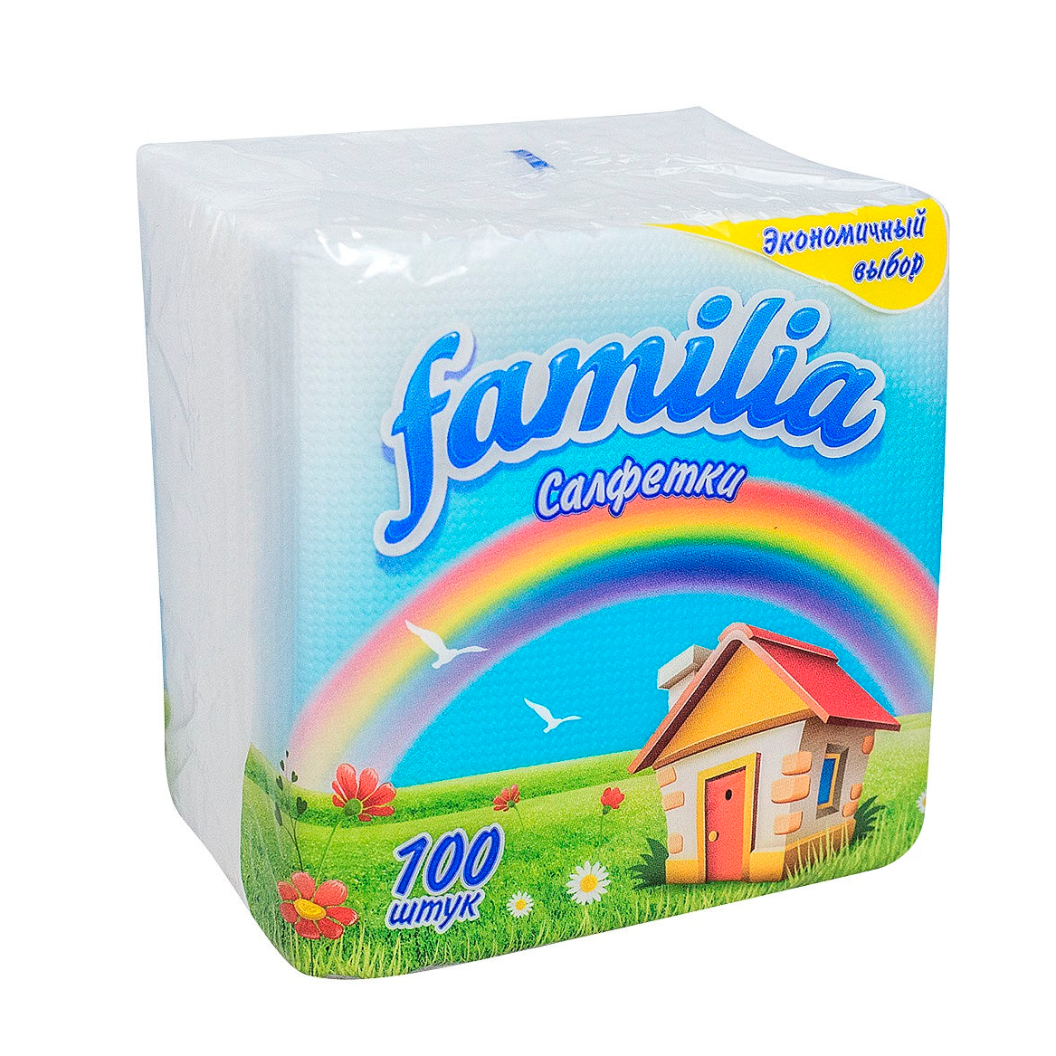 Салфетки бумажные Veiro Familia 1 слой 24х23 см 100 листов белые Протирочный материал для уборки купить в Продез Сочи