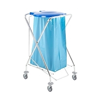ТележкаTTS Dust 120 л, хромированная с педалью и крышкой, для мусорного мешка Тележки для уборки купить в Продез Сочи