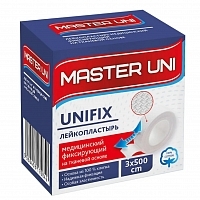 Лейкопластырь 3х500 см UNIFIX на тканевой основе MASTER UNI Пластырь медицинский купить в Продез Сочи