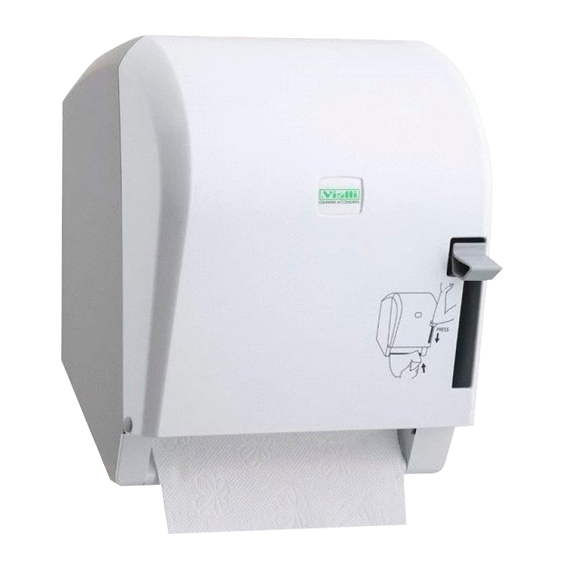 Диспенсер для бумажных полотенец с ручным обрезанием бумаги Vialli K8 белый Диспенсеры для туалетной бумаги купить в Продез Сочи
