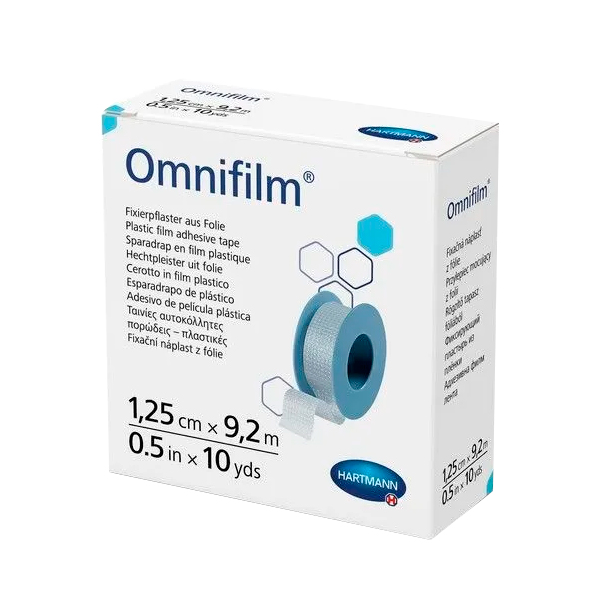 9004213 Пластырь OMNIFILM (Омнифилм) - гипоаллергенный из прозрачной пленки: 9,2 м х 1,25 см Пластырь медицинский купить в Продез Сочи