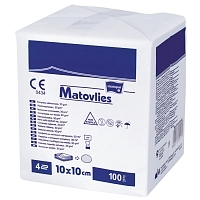 Салфетки стерильные Matopat Matovlies 4 слоя плотность 40 г/м 10х10 см 2 шт
