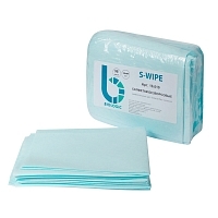 S-WIPE нетканый протирочный материал 34х49 см для чувствительных поверхностей крупный креп 35 шт бирюзовый Салфетки дезинфицирующие купить в Продез Сочи
