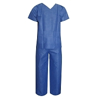 Комплект одежды хирургический (куртка+брюки) размер 52-54 плотность 42 нестерильный синий Одежда медицинская для хирурга купить в Продез Сочи