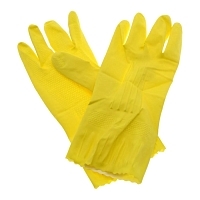 Перчатки резиновые ЧИСТЫЕ РУКИ рр 8-М, с напылением, желтые (12 пар.)