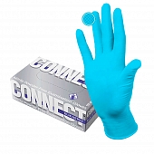 Перчатки смотровые нитриловые Connect Blue Nitrile Gloves нестерильные неопудренные текстурированные размер L 50 пар Перчатки купить в Продез Сочи