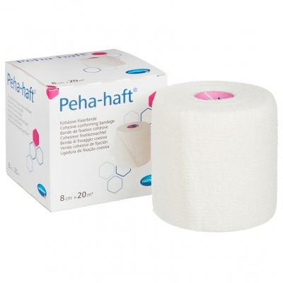 3000131 Бинт Peha-haft Color white/Пеха-хафт колор белый 8 см x 20 м, бинт когезивный эластичный фиксирующий, 1 шт Бинты медицинские самофиксирующиеся купить в Продез Сочи