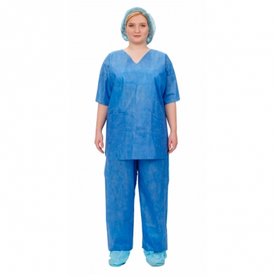 Комплект одежды хирурга стерильный Комфорт рубашка+брюки плотность 42 размер 52-54 Одежда медицинская для хирурга купить в Продез Сочи