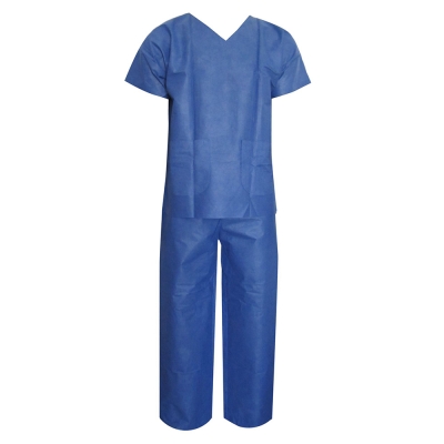Комплект одежды хирургический (куртка+брюки) размер 52-54 плотность 42 нестерильный синий Одежда медицинская для хирурга купить в Продез Сочи