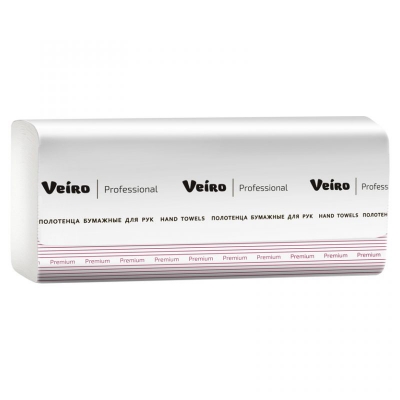 Полотенца Veiro Professional Premium V сложение 3 слоя 180 листов 15 шт Полотенца бумажные купить в Продез Сочи