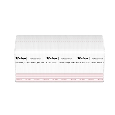 Полотенце бумажное Veiro Professional Premium V сложение 2 слоя 200 листов 20 шт Полотенца бумажные купить в Продез Сочи