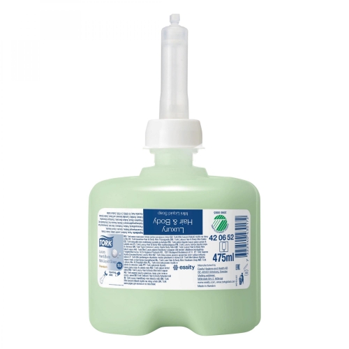Tork мыло-шампунь для тела и волос Premium ЛЮКС мини 420652 475 мл светло-зеленый