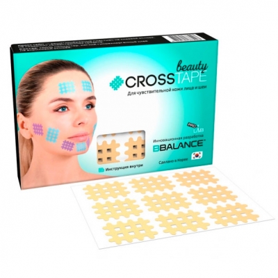 Кросс тейпы для лица CROSS TAPE BEAUTY 2,1 x 2,7 см (размер А) бежевый Кинезиологические тейпы купить в Продез Сочи