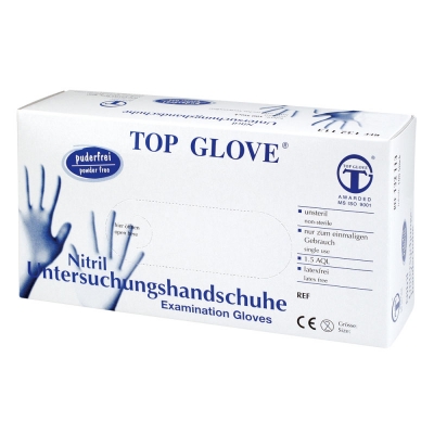 Перчатки нестерильные смотровые латексные неопудренные TOP GLOVE размер S 50 пар Перчатки купить в Продез Сочи
