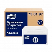 Покрытия на унитаз Tork индивидуальные бумажные белые, категория Advanced 250 листов 10 упаковок 750197 Покрытия на унитаз купить в Продез Сочи