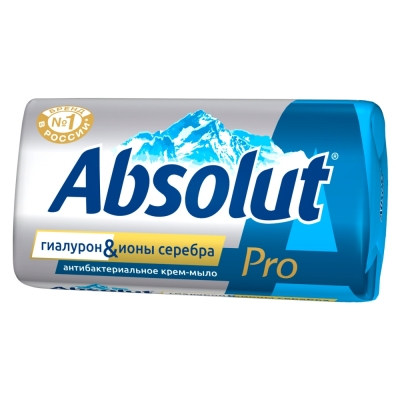 Мыло туалетное  90г Absolut Pro серебро+гиалурон антибактериальное Туалетное мыло купить в Продез Сочи
