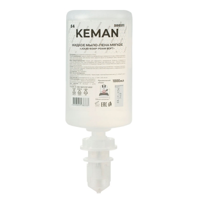 Мыло-пена жидкое 1 л картридж для S4 Keman LIQUID SOAP FOAM SOFT 500511 6 шт Жидкое антибактериальное мыло купить в Продез Сочи